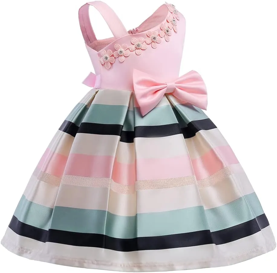 2T-9T Off Shoulder Flower Girls Dress Pageant Party Floral Formal Dresses