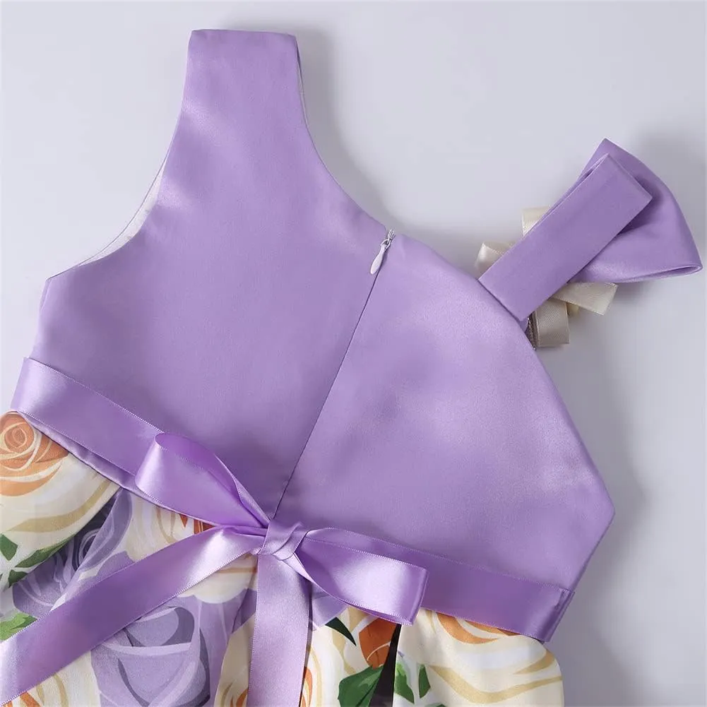 2T-9T Off Shoulder Flower Girls Dress Pageant Party Floral Formal Dresses