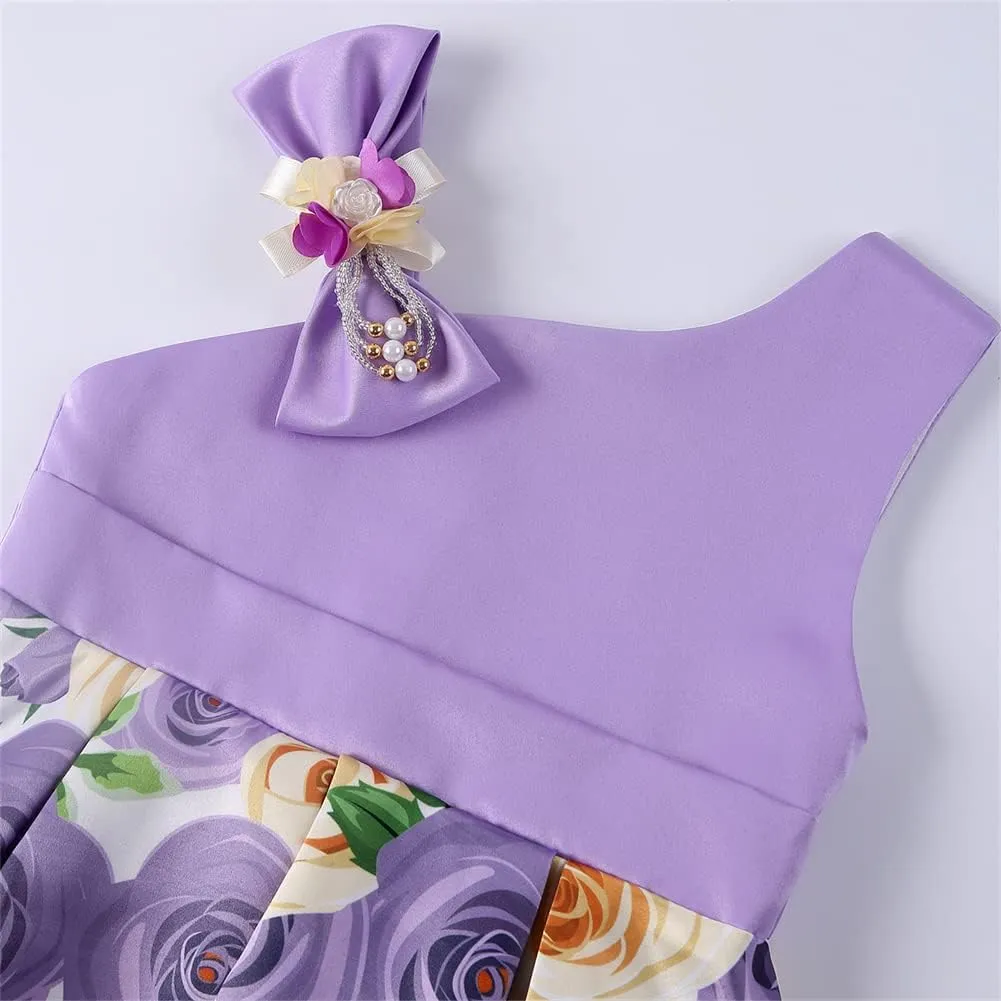 2T-9T Off Shoulder Flower Girls Dress Pageant Party Floral Formal Dresses
