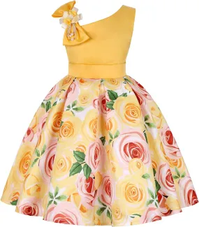2T-9T Off Shoulder Flower Girls Dress Pageant Party Floral Formal Dresses