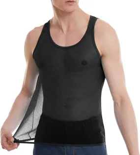 Cambkatl Men's Sheer Mesh Sleeveless Sexy Muscle Tee Shirts Fashion Summer Workout Casual Clubwear Tank Top