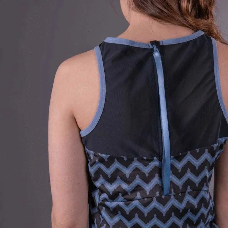 Final Sale Blue Chevron Biker Unleashed Tank