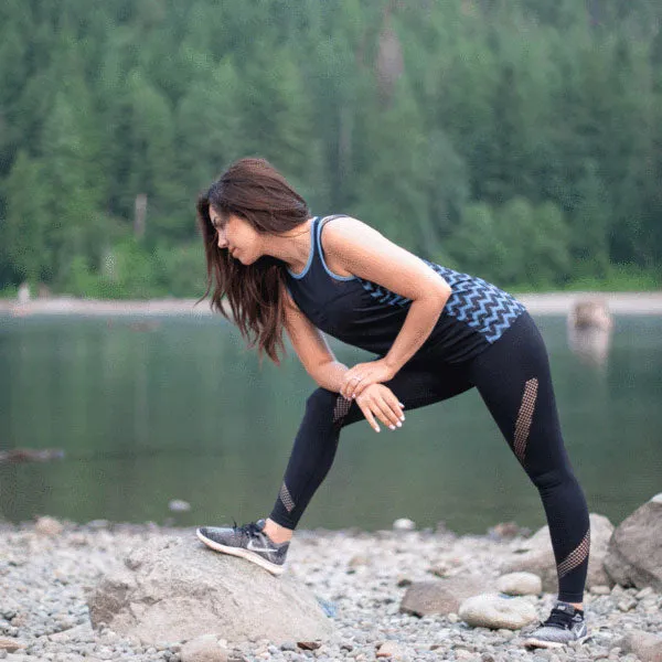 Final Sale Blue Chevron Biker Unleashed Tank