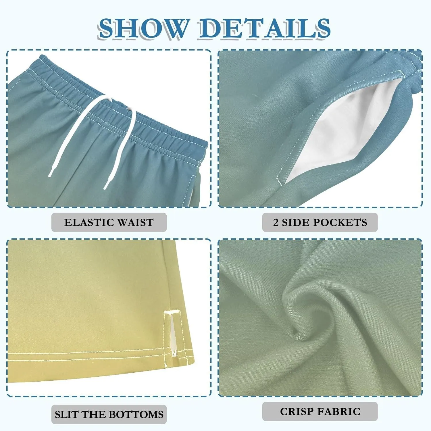 Gradient Boys Athletic Shorts Quick Dry Active Soccer Shorts with Pockets for Kids
