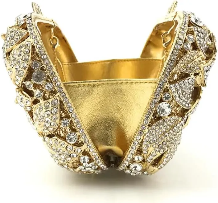 Ladies Crystal Evening Bag Flower Luxury Rhinestone Clutch Bags Diamond Party Wedding Handbag Sparkle Party Purse