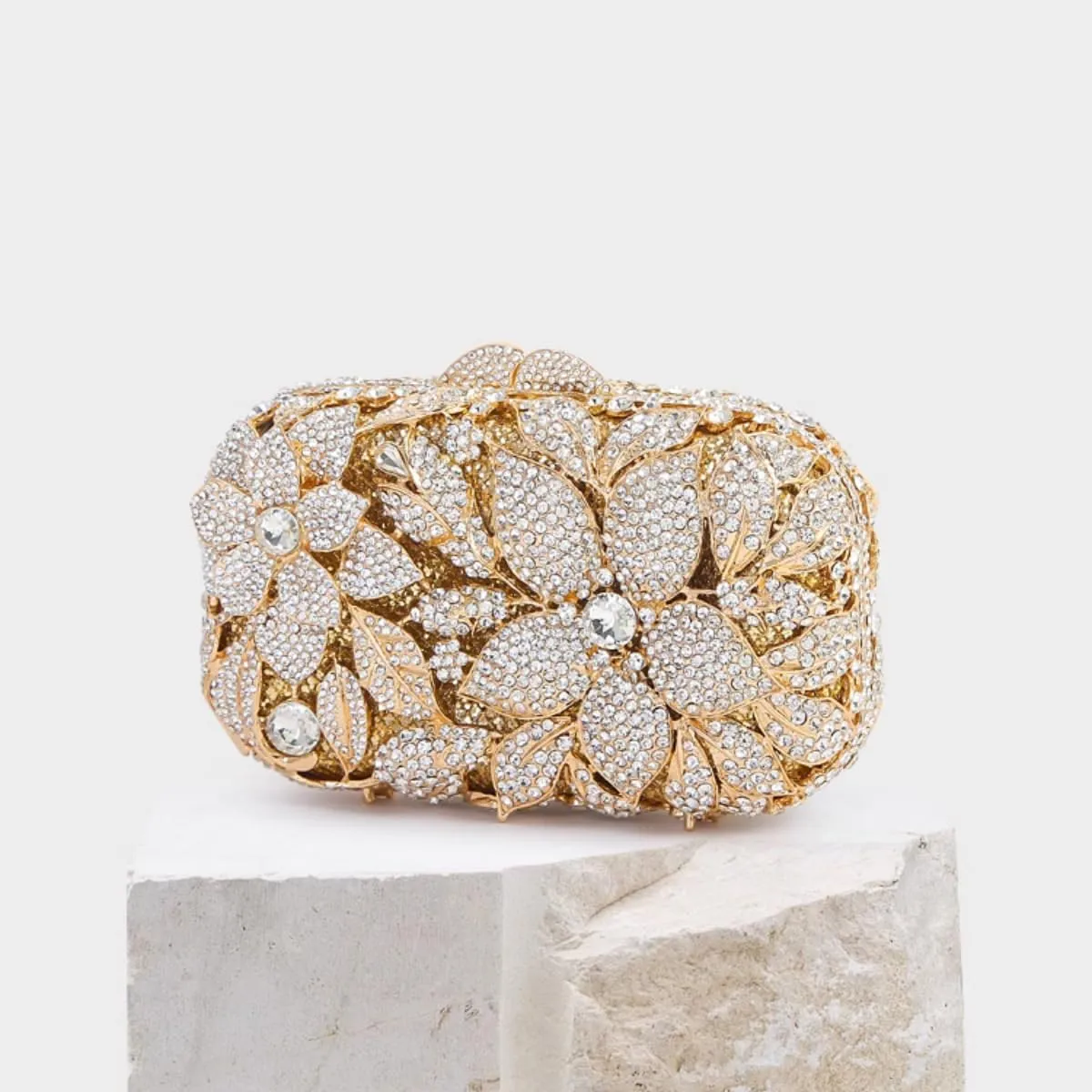 Ladies Crystal Evening Bag Flower Luxury Rhinestone Clutch Bags Diamond Party Wedding Handbag Sparkle Party Purse