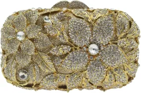 Ladies Crystal Evening Bag Flower Luxury Rhinestone Clutch Bags Diamond Party Wedding Handbag Sparkle Party Purse