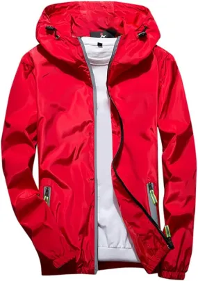 Men's Tactical Jackets Rain Jacket Windbreaker Lightweight Shell Raincoat With Hood Golf Hiking Travel, M-7XL
