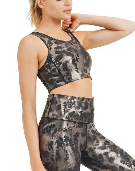 Mono B Black and Copper Foil Cut Out Bra AT2874