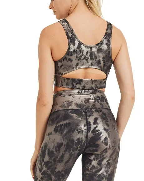 Mono B Black and Copper Foil Cut Out Bra AT2874
