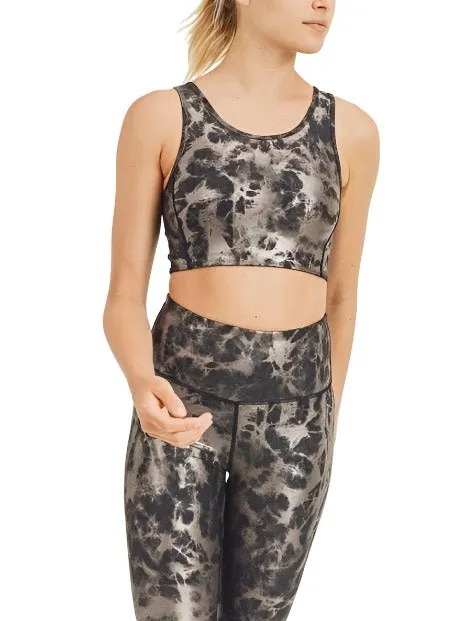 Mono B Black and Copper Foil Cut Out Bra AT2874