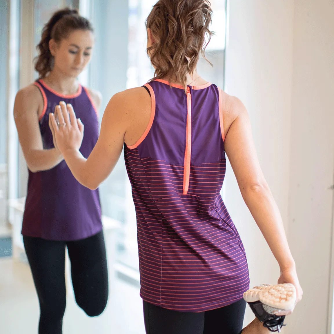 Purple Stripes Biker Unleashed Tank