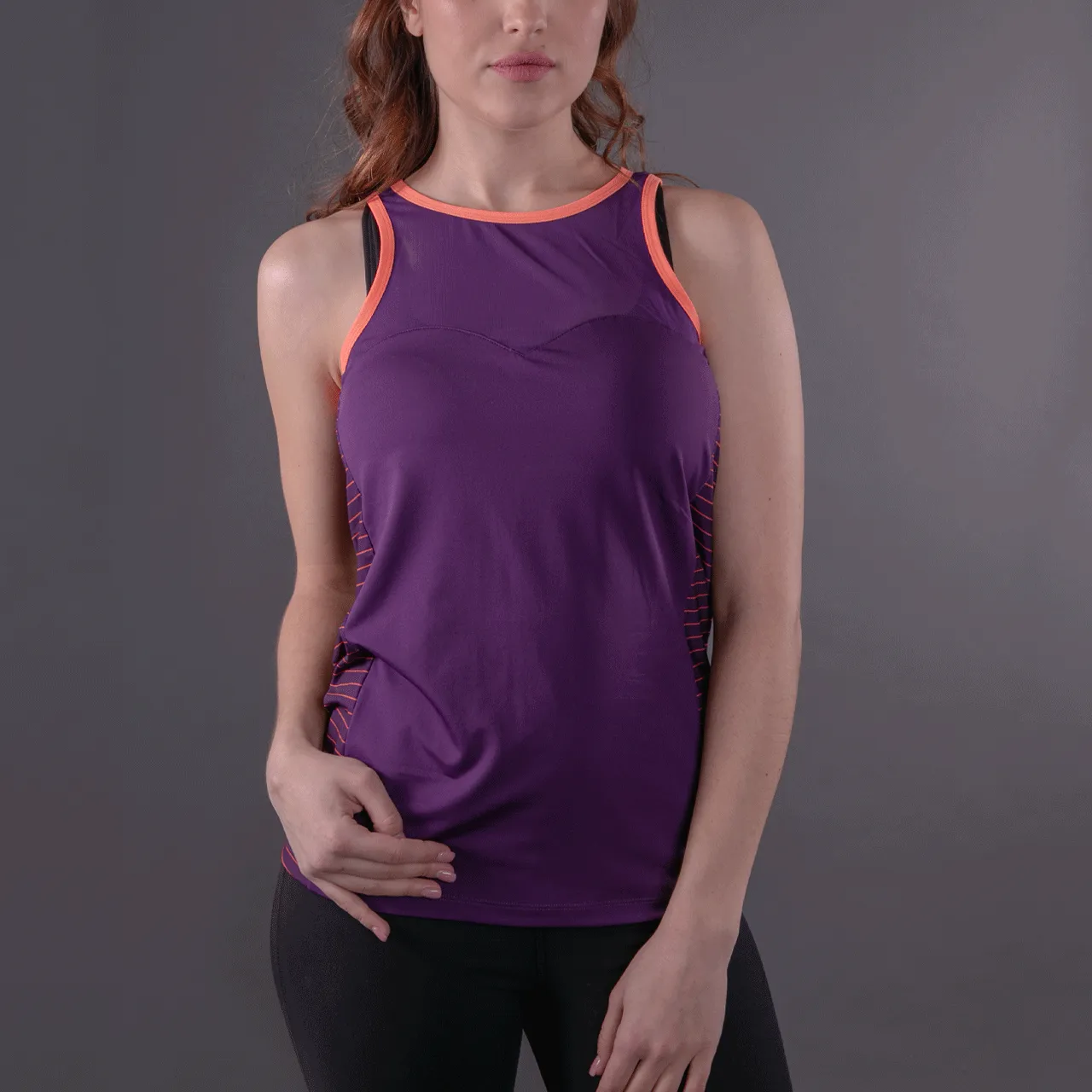 Purple Stripes Biker Unleashed Tank