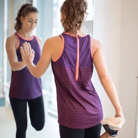 Purple Stripes Biker Unleashed Tank