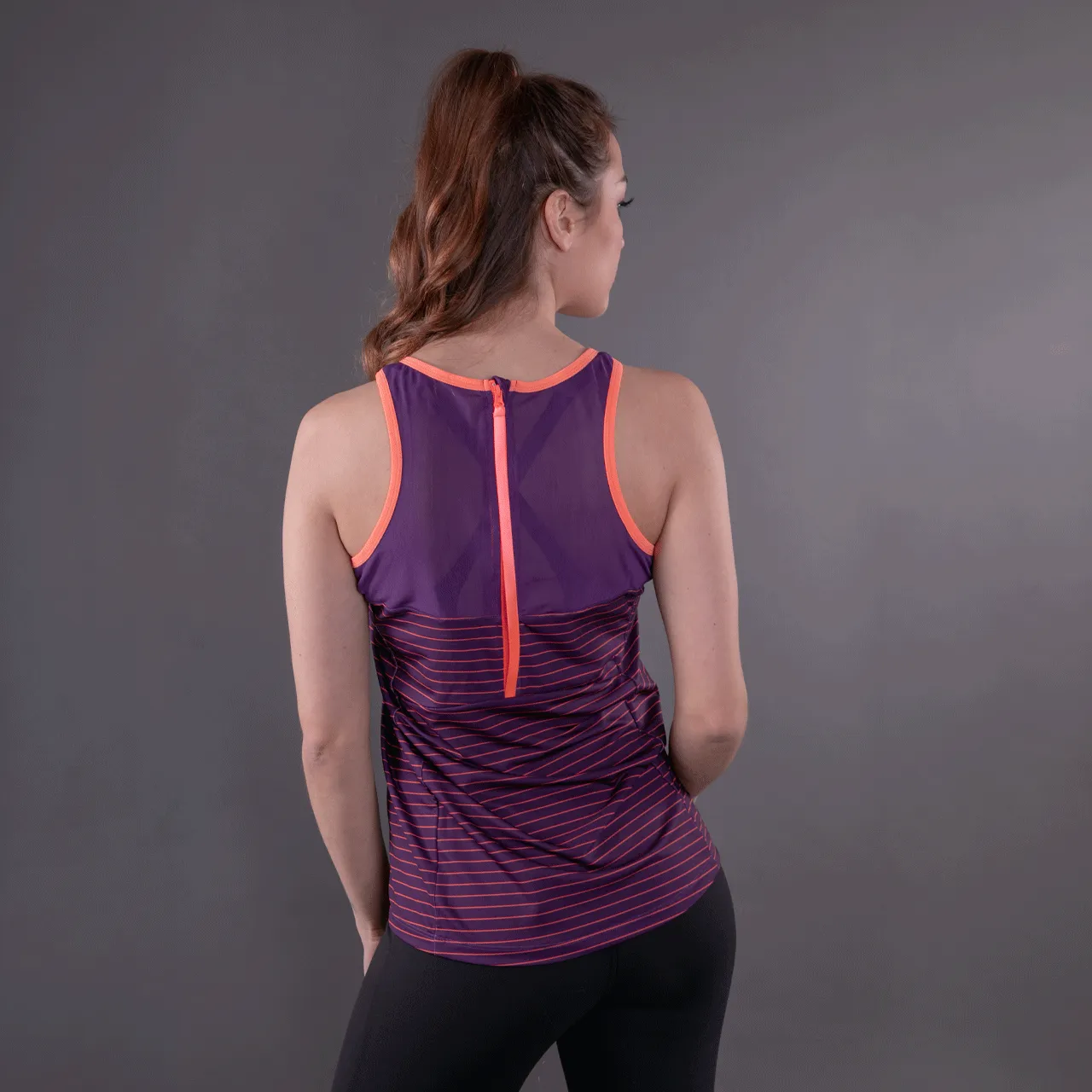 Purple Stripes Biker Unleashed Tank
