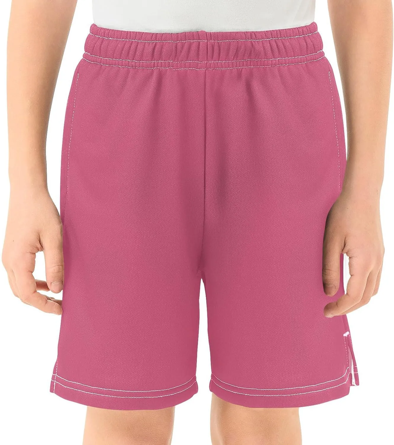 Solid Color Boys Athletic Shorts Quick Dry Active Youth Shorts with Pockets for Kids