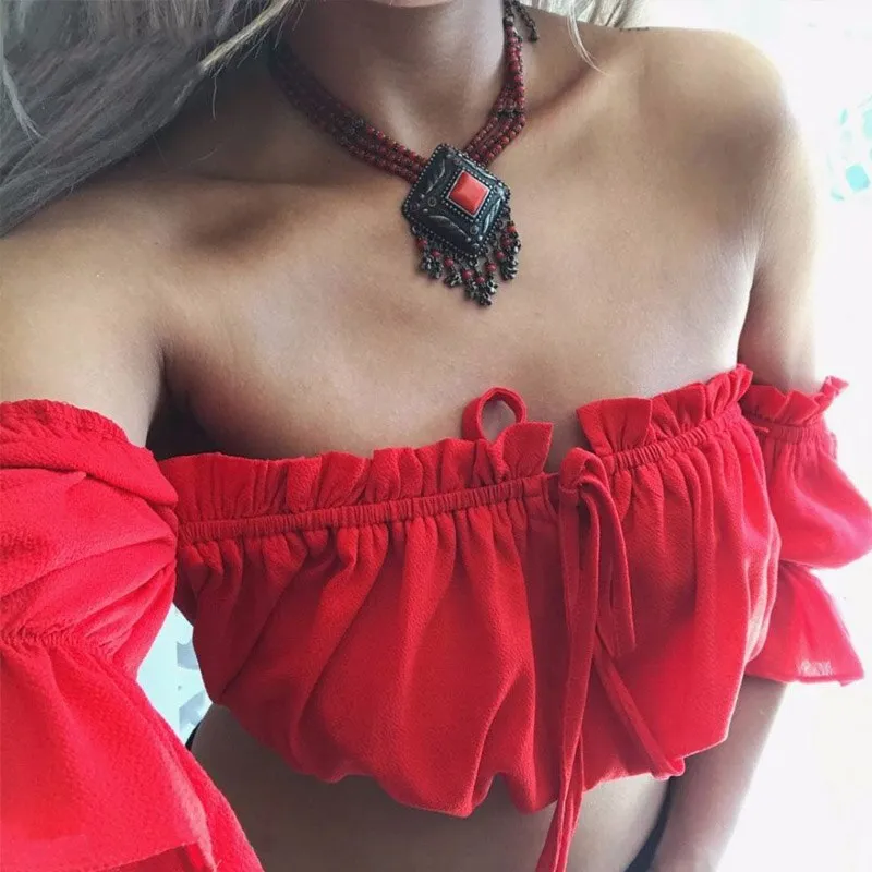 Strapless Ruched Beach Tops