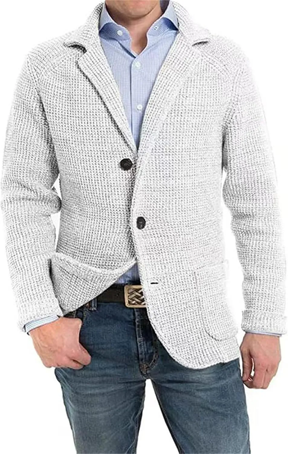 Thatrich Mens Casual Business Jacket Shawl Collar Cardigan Sweater Office Work Coat Knit Cardigans Button Down Shirts Outwear