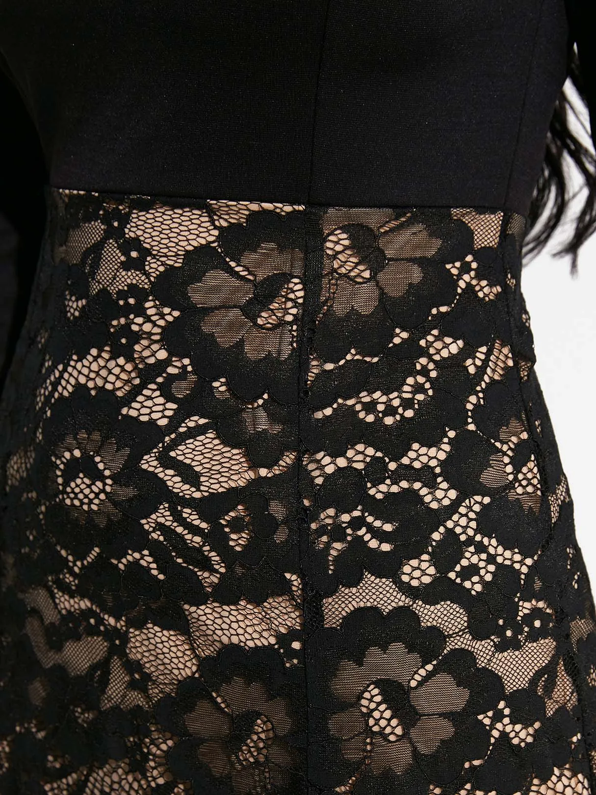 Wholesale Black Off The Shoulder Long Sleeve Lace Backless Slit See Through Dresses