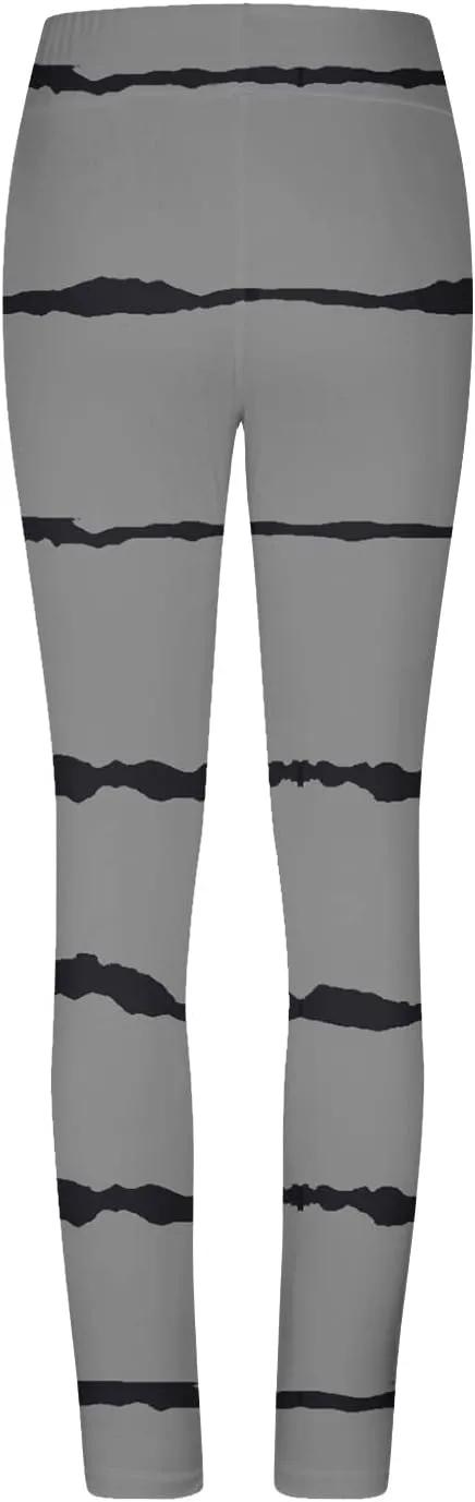 Women's High Waisted Leggings Stripe Firm Compression Yoga Leggings Pants Jogger Track Pants Workout Clothes