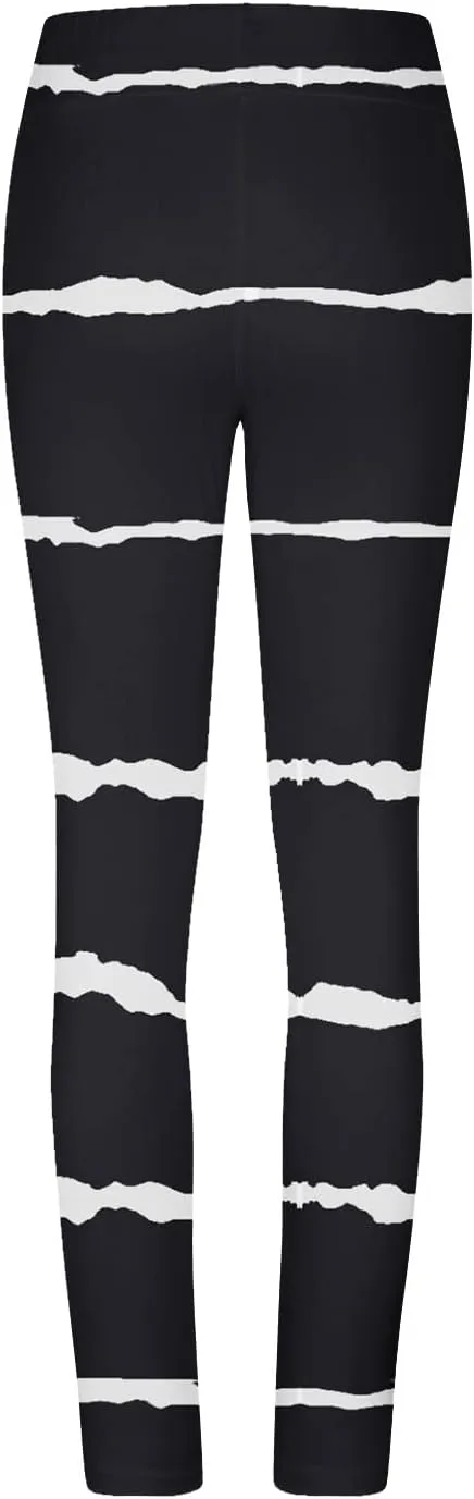Women's High Waisted Leggings Stripe Firm Compression Yoga Leggings Pants Jogger Track Pants Workout Clothes