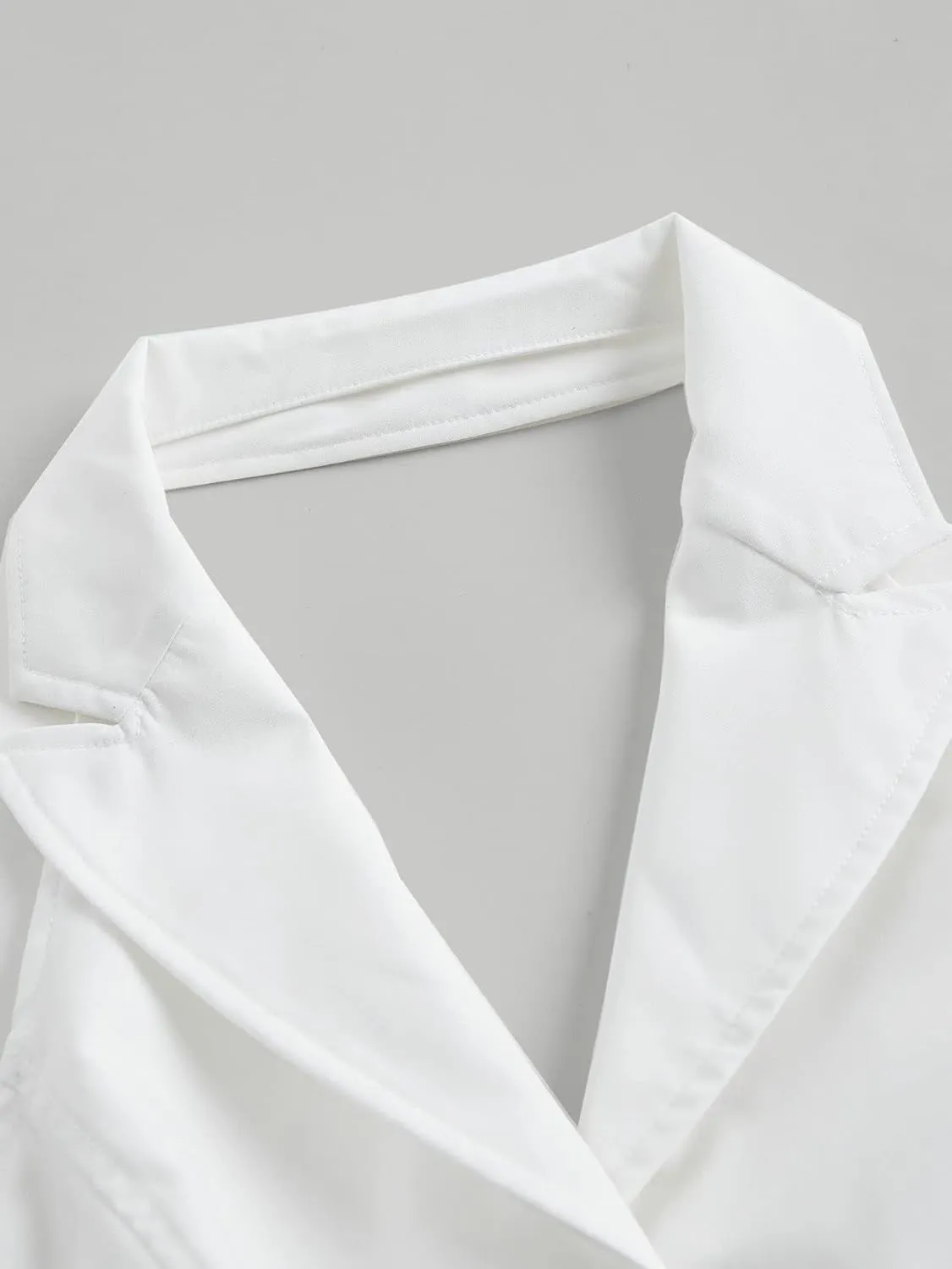 Women's Solid Asymmetrical Hem Backless Crop Tank Tops Sleeveless Casual Button Front Crop Blazer Vest