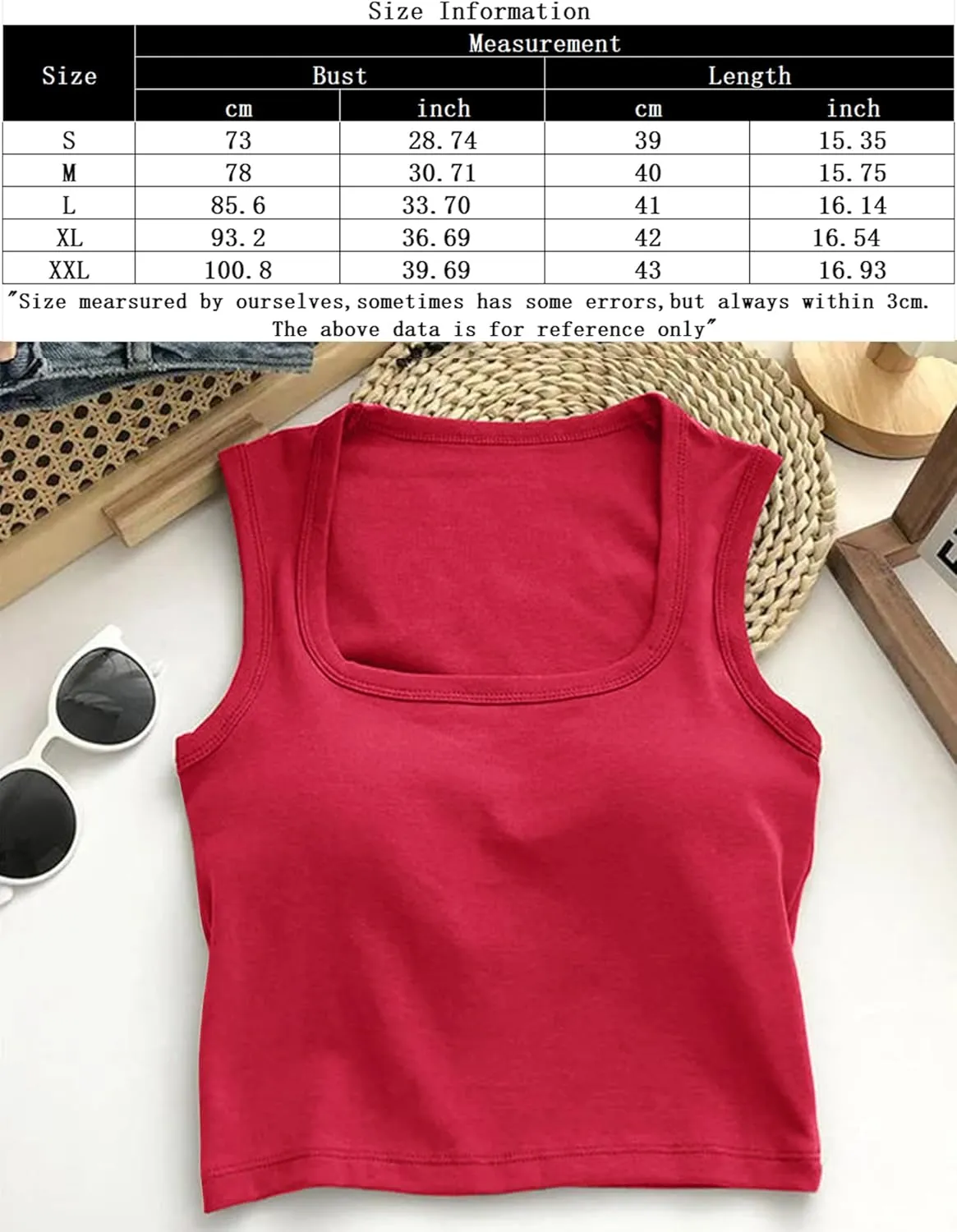 Womens Square Neck Crop Tops Cute Basic Tight Tank Tops 2025 Clothes