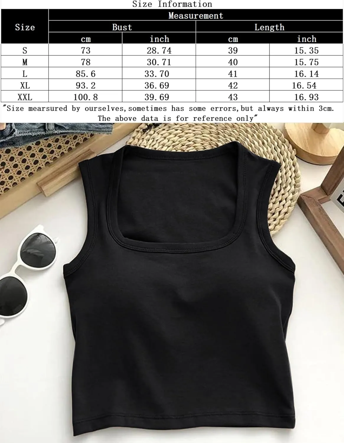 Womens Square Neck Crop Tops Cute Basic Tight Tank Tops 2025 Clothes