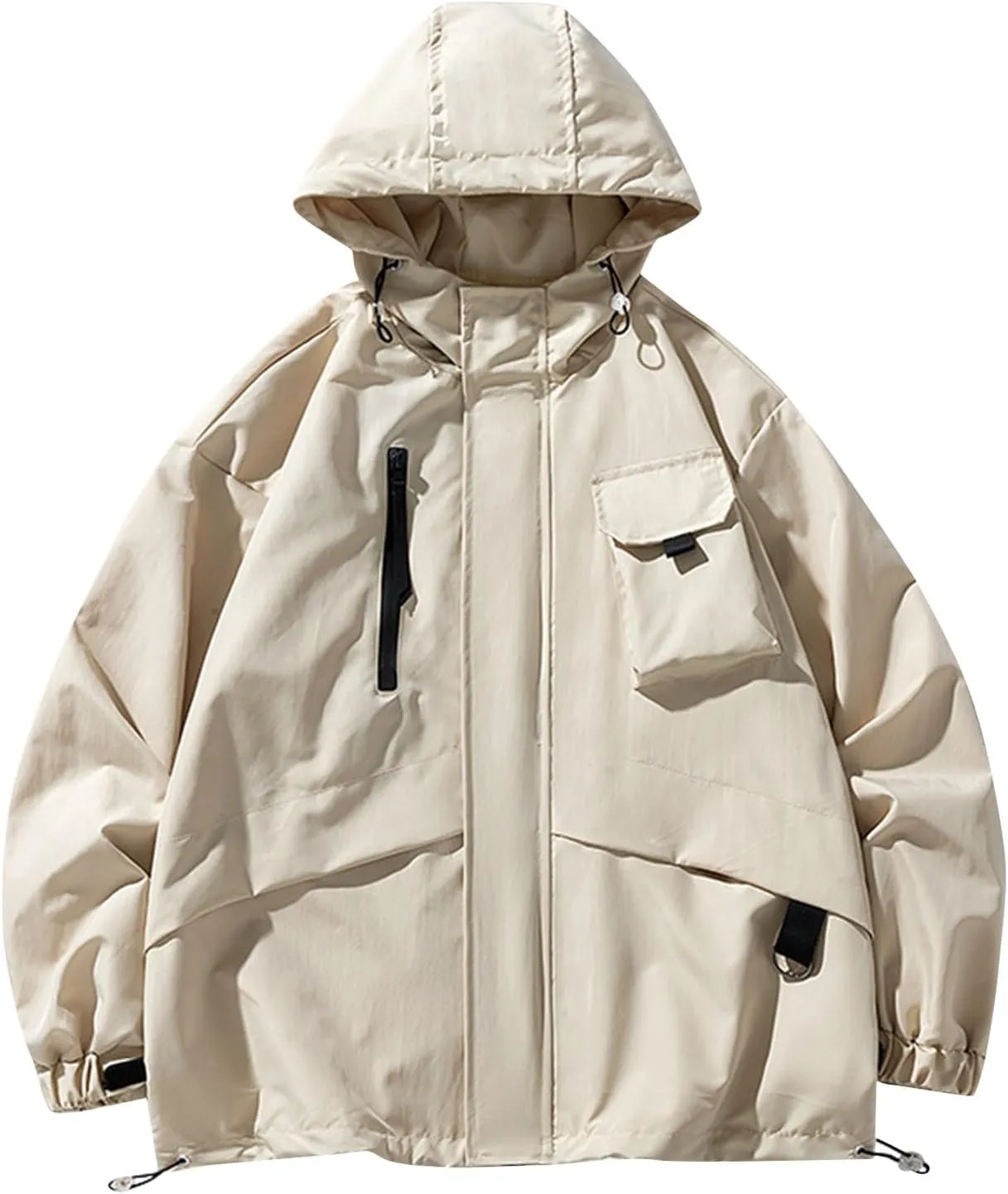Ymosrh Men's Rain Coat Waterproof Lightweight Hooded Jacket Outdoor Raincoat Shell Jacket Hiking Travel Jacket, M-3XL
