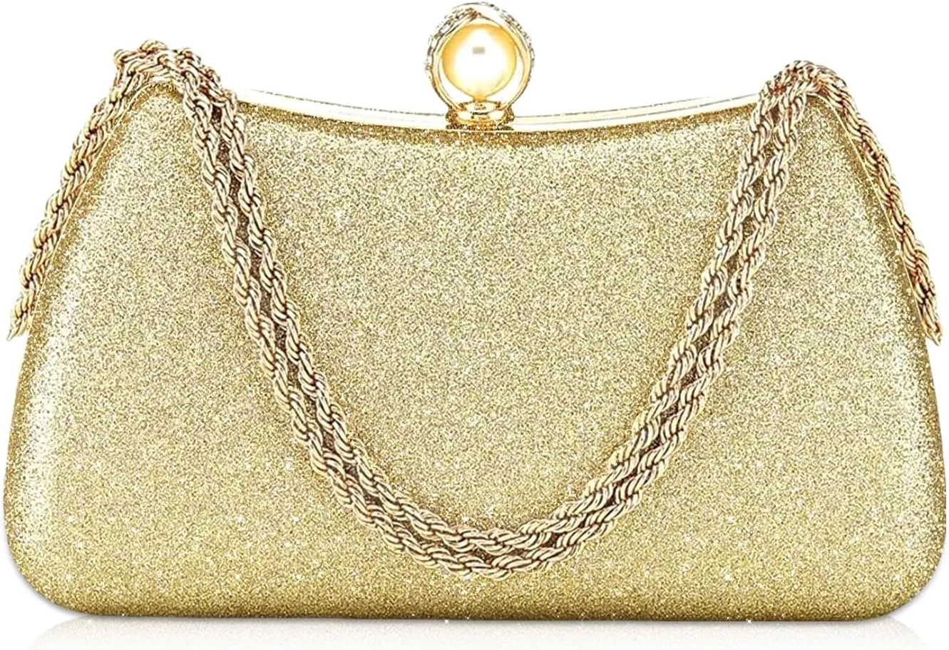 YYW Women Evening Bag Glitter Shiny Clutch Purses Handbags for Formal Wedding Party