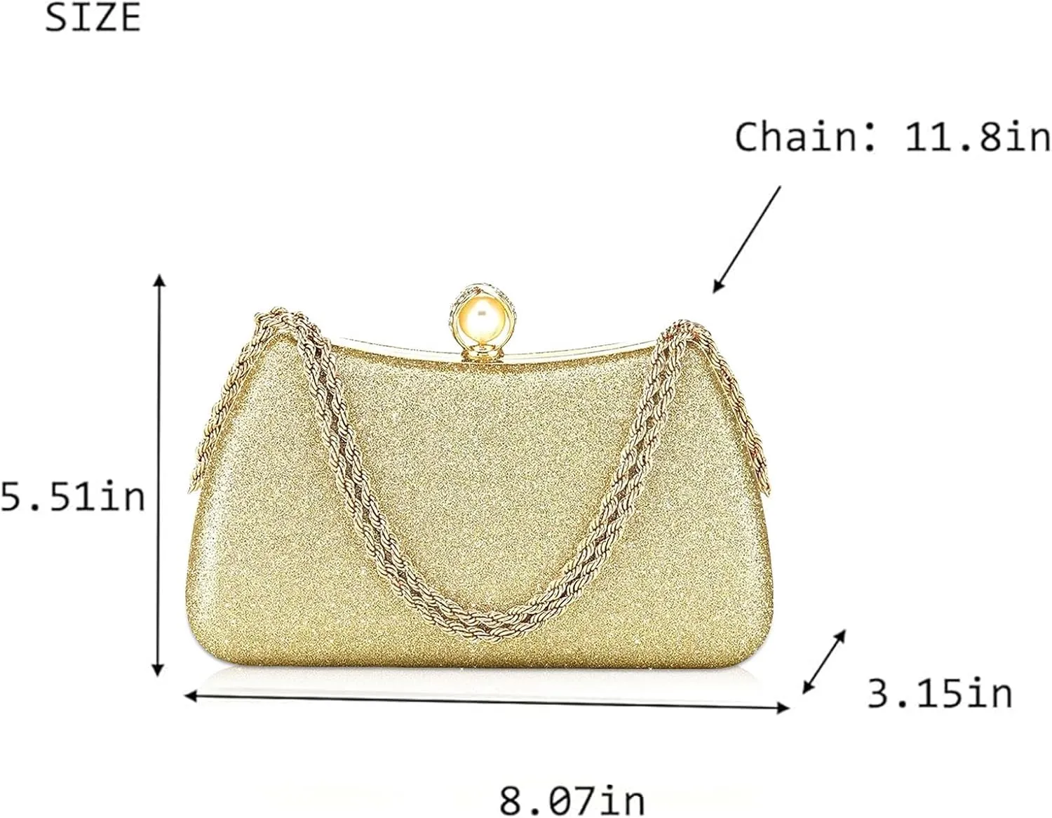 YYW Women Evening Bag Glitter Shiny Clutch Purses Handbags for Formal Wedding Party